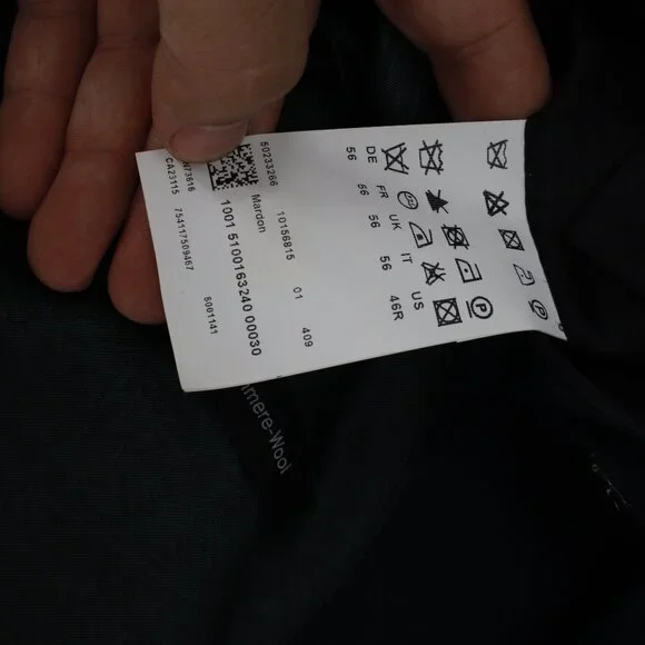 Hugo boss Sport Coat men's 46R Madron Virgin Wool Cashmere leather lapel trim - Picture 13 of 14